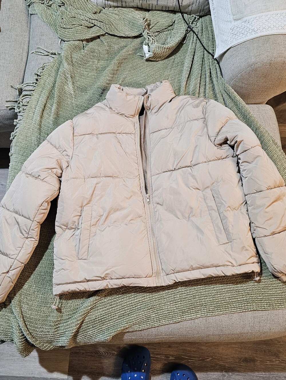 Forever 21 Taupe Puffer Jacket Medium
